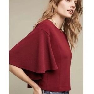 Anthro/Eri+Ali Flutter Sleeve Top